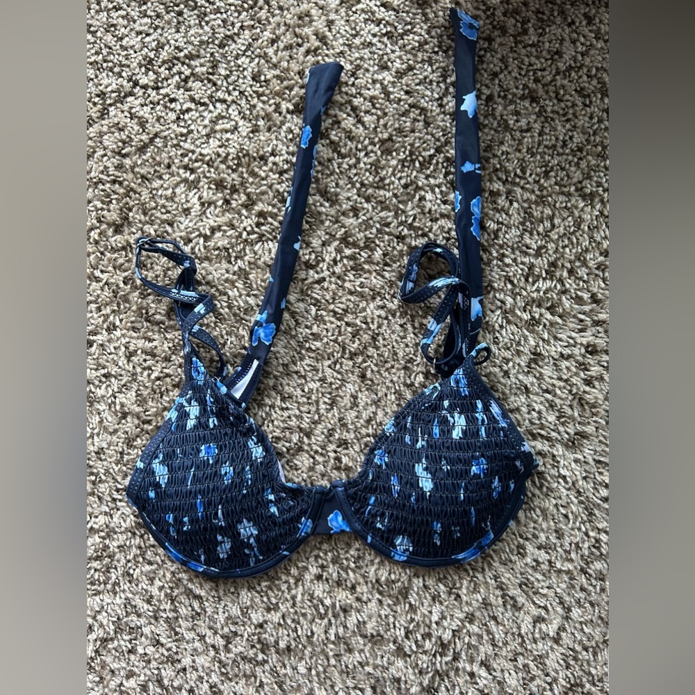 Blue Multi Bikini Top